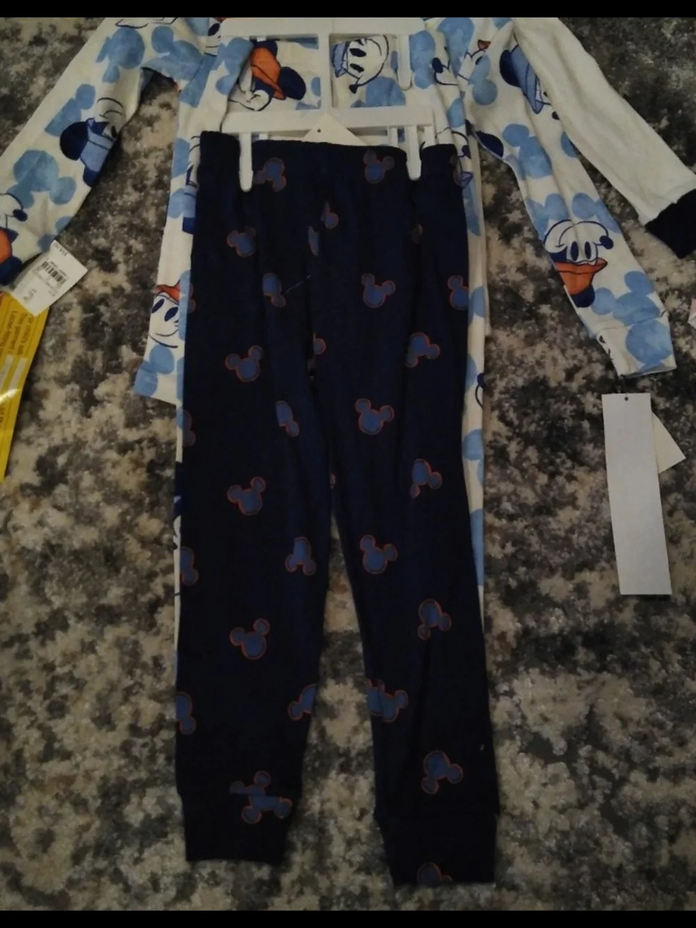 New Disney Boys Mickey Mouse Navy, Light Blue & White Pajama Set 4T